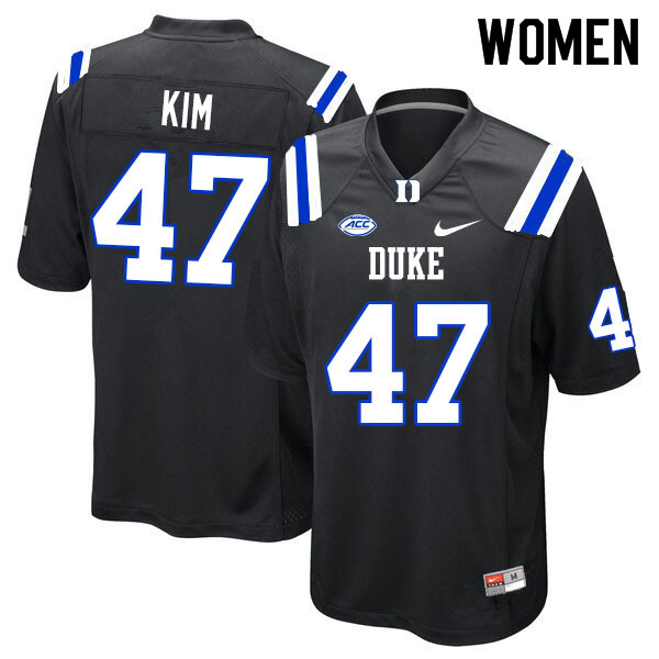 Women #47 Calvin Kim Duke Blue Devils College Football Jerseys Sale-Black